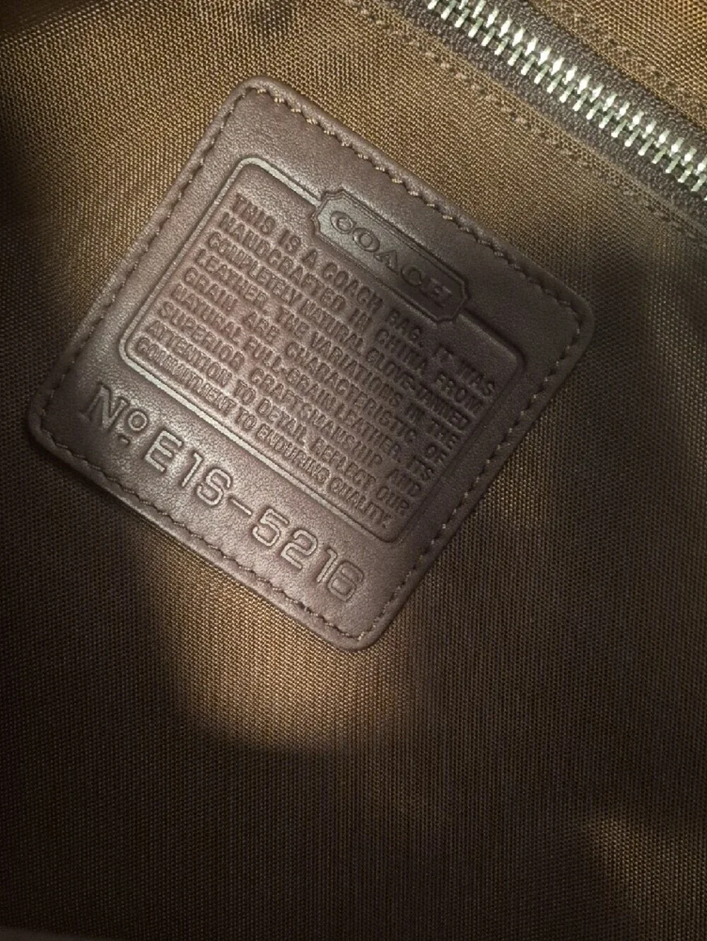 Coach Brown Leather Messenger Bag with Adjustable Strap